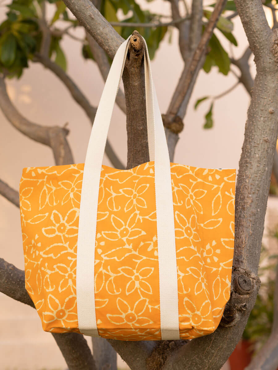 Dippy Egg Hand Block Printed Tote Bag