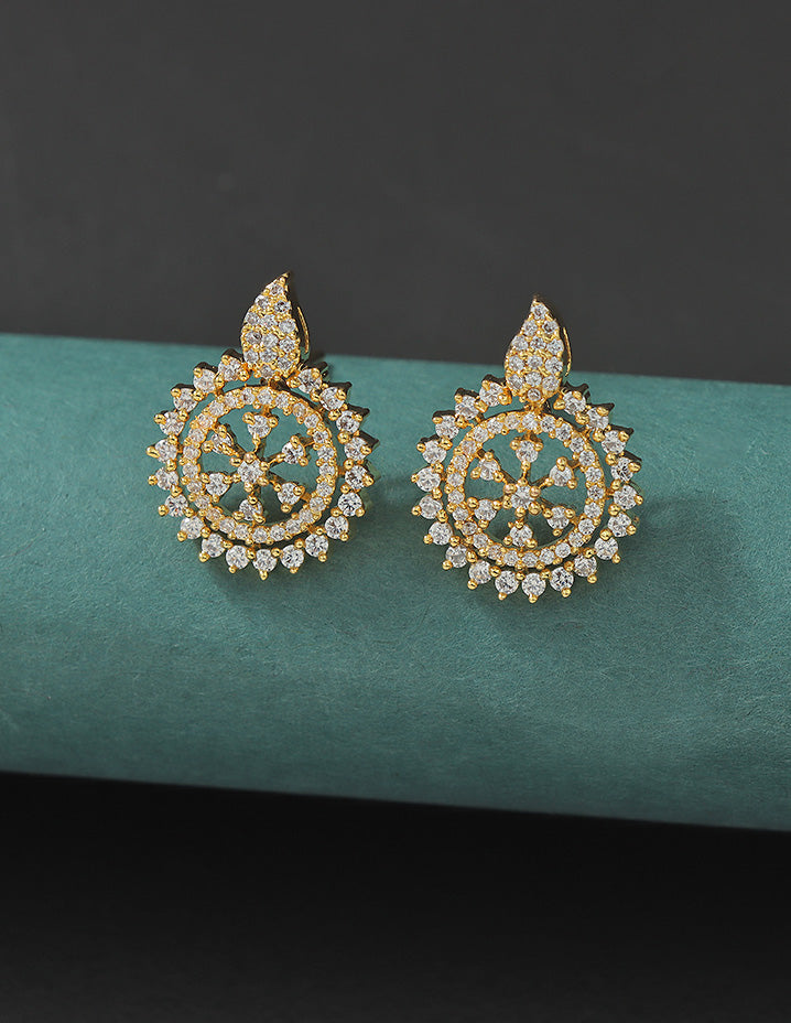 Designer Zirconia Floral Stud Earrings