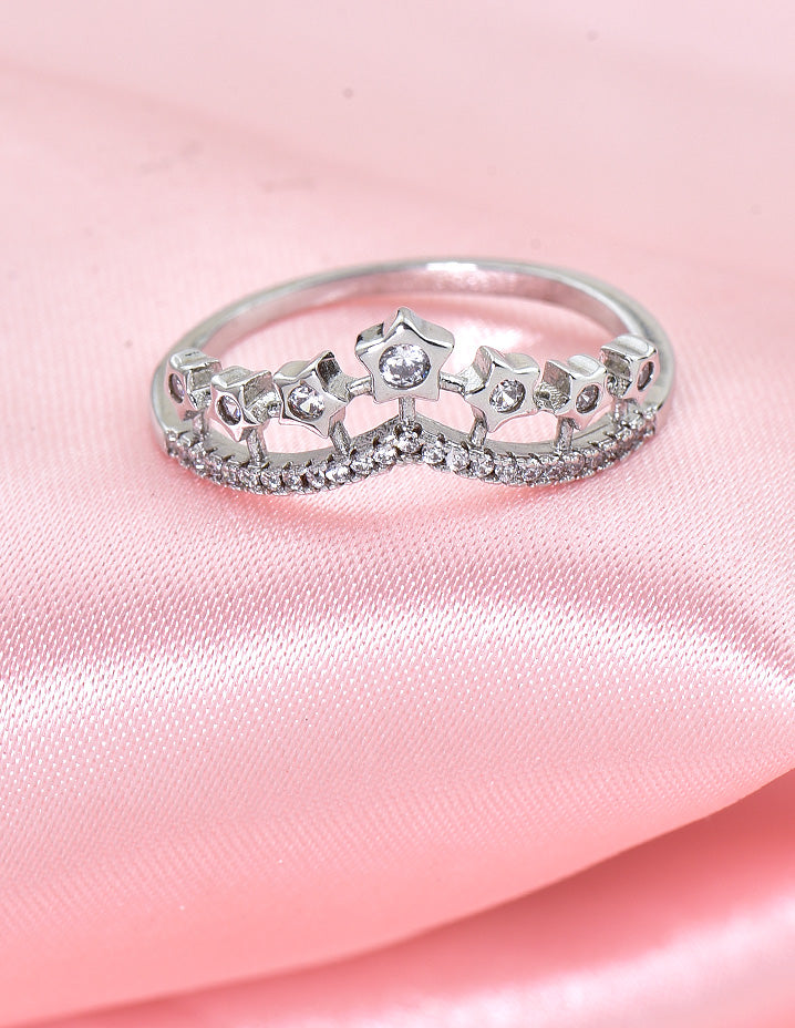 Designer Zirconia Crown Finger Ring