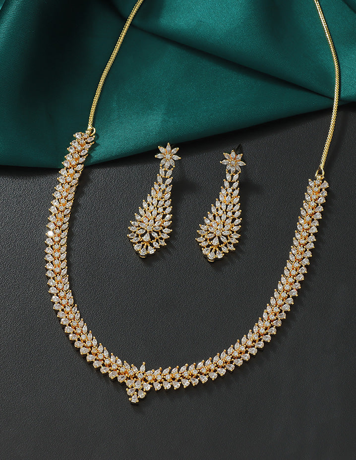 Designer Zirconia Crystal Elegance Necklace Set