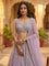Lilac Net Heavy Sequins And Hand Embroidered Ghagra Set