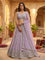 Lilac Net Heavy Sequins And Hand Embroidered Ghagra Set