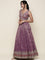 Lavender tissue embroidered Three piece ghagra set