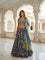 Blue Georgette Floral Digital Print Ghagra Set