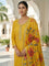 Mustard Silk Floral Digital Printed Three Piece set