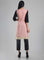 Pink & Black 3/4 Sleeve Printed kurta