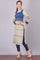 Blue & Beige Printed Round Neck kurta