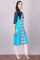 Blue Mandarin Neck 3/4 Sleeve kurta