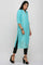 Aqua Blue Printed kurta