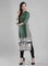 Green Printed Mandarin Neck kurta