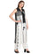 White & Black Sleeveless Printed Gillet