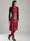 Red & Black Woollen Mandarin Neck kurta