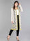 Beige Open Front Long Cardigan