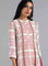 White & Red Mandarin Neck Printed kurta