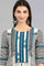 Off-White Round Neck Printed kurta