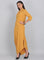 Mustard Collar Neck Solid kurta