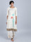 White Round Neck Floral Print kurta