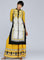 Yellow Mandarin Neck Printed kurta