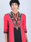 Red Mandarin Neck A-Line kurta