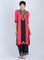 Red Mandarin Neck A-Line kurta