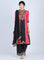 Red Mandarin Neck A-Line kurta