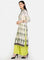 Off-White Mandarin Neck Parrot Print kurta