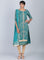 Green Round Neck Embellished kurta