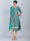 Green Round Neck Embellished kurta