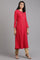 Pink Round Neck Solid Winter kurta