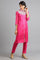 Pink Mandarin Neck Embellished kurta