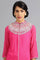 Pink Mandarin Neck Embellished kurta