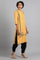 Yellow Mandarin Neck Printed kurta