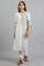 White Round Neck Yarn-dyed kurta