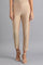 Beige Solid Trousers