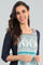 Blue Round Neck Printed kurta