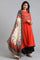 Orange Round Neck Full Sleeves kurta