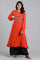 Orange Round Neck Full Sleeves kurta