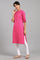 Pink Mandarin Neck Solid kurta