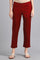 Red Ankle Length Trouser