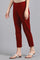 Red Ankle Length Trouser