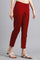 Red Ankle Length Trouser