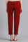 Red Ankle Length Trouser