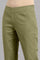 Olive Green Solid Trousers