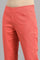 Red Ankle Length Trousers