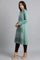 Green Mandarin Neck Winter kurta