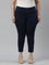 Women Solid Navy Mid Rise Cropped Jeggings