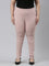 Women Solid Baby Pink Stretch Ponte Pants