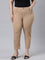 Women Solid Khaki Mid Rise Cropped Jeggings