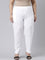 Women Solid White Cotton Pencil Pant