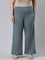 Women Solid Ocean Green Ponte Wide Leg Pants